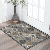Lahome Moroccan Trellis Area Rug, 2x3 Entry Rug Non-Slip Washable Indoor Door Mat, Small Oriental Accent Throw Rug for Bedroom Kitchen Entryway Bathroom (Grey, 2x3ft) image 0